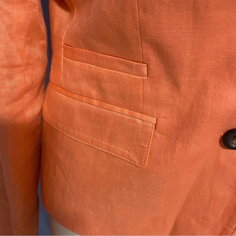 J.Crew Light Orange Linen Blazer Women’s 4 Classic Tailored Jacket - Picture 4 of 12